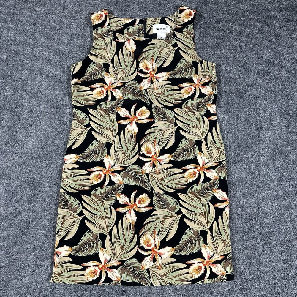 Fashion Bug Black and Beige Floral Dress